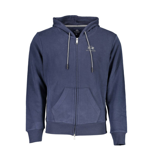 La Martina Blue Cotton Men's Hooded Sweater