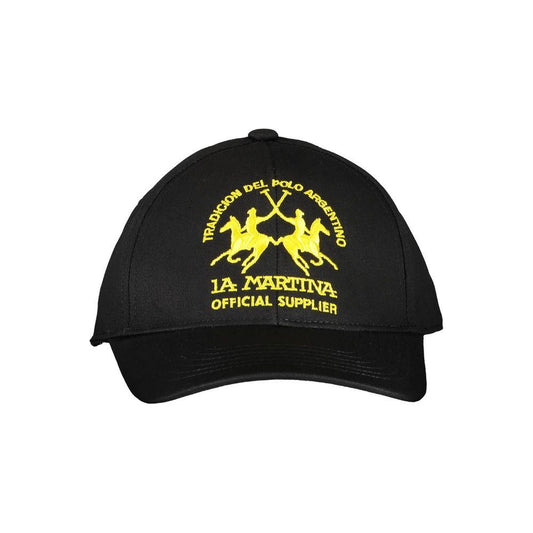 La Martina La Martina Black Cotton Men Cap LA-13276