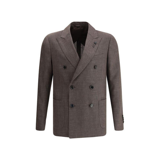 Lardini Lardini Blazer jacket with iconic pin LA-ES660AEESIF64522450-IT50 | L 1728,72470364320,Blazers - Men - Clothing,Brown,IT48 | M,IT50 | L,IT54 | XXL,Lardini,Men,New with tags