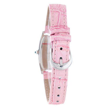Laura Biagiotti Multicolor Leather Dress Watch with pink leather strap and silver buckle, featuring stainless steel case.