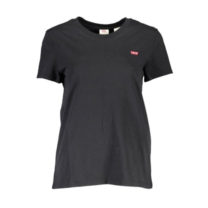 Levi's Black Cotton Women T-Shirt