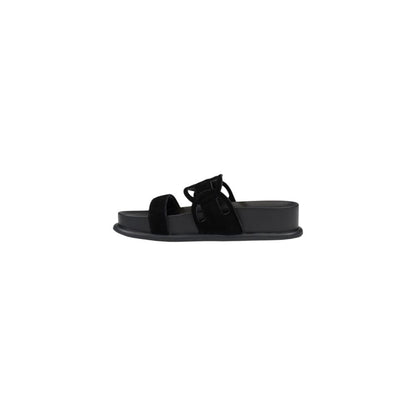Liu Jo Black Leather Flat Sandals
