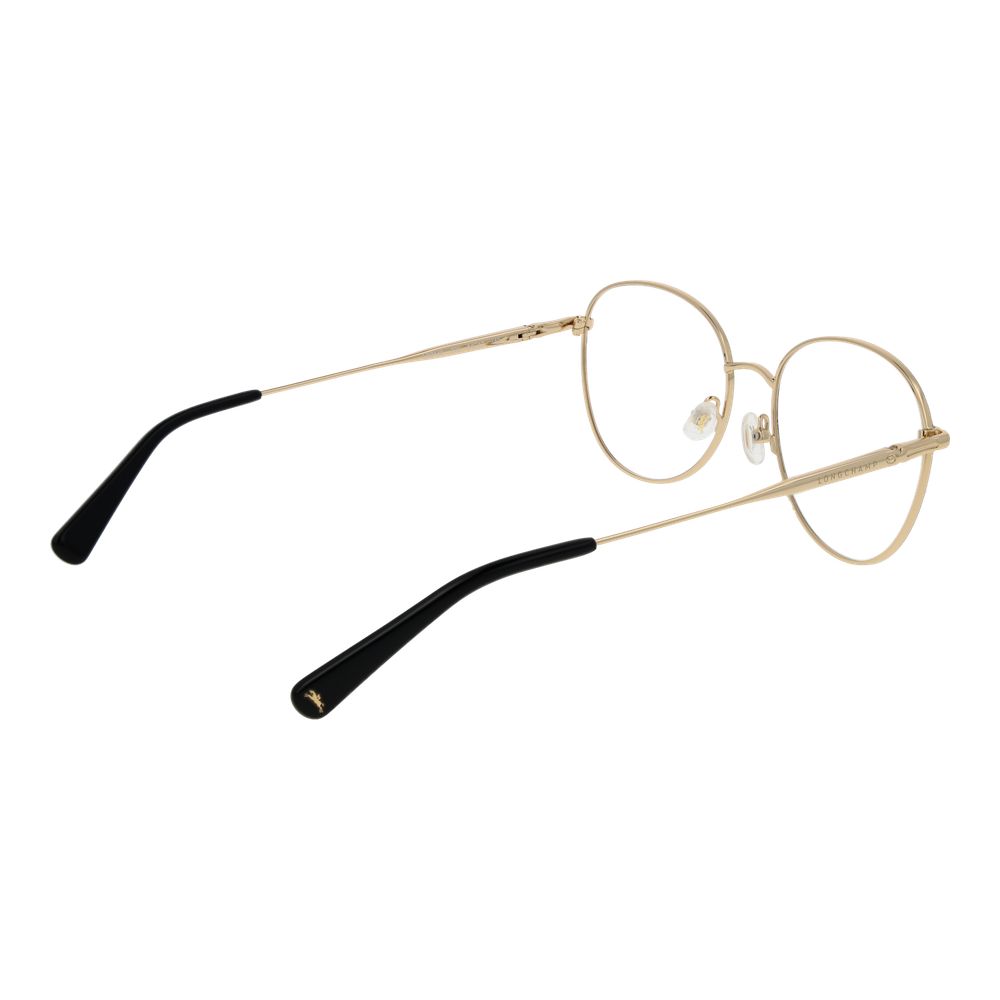 Longchamp Black Women Glasses Frame, full-rim black metal, butterfly style, demo plastic lenses, size 54-16-140.