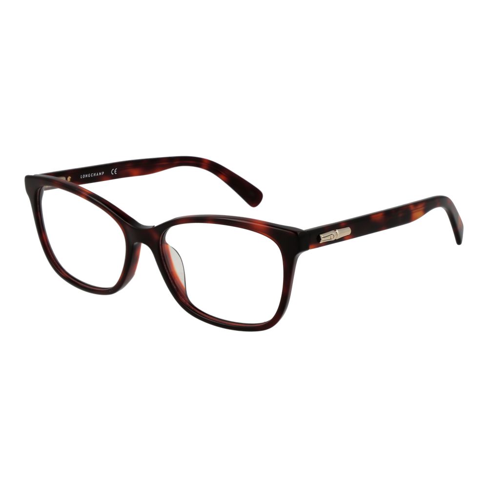 Longchamp Red Women Glasses Frame with full-rim cellulose acetate in red, rectangle style, size 54-16-140.