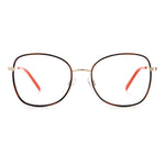 M Missoni Gold Metal Frames featuring square lenses and gold temples, perfect for stylish eyewear needs.