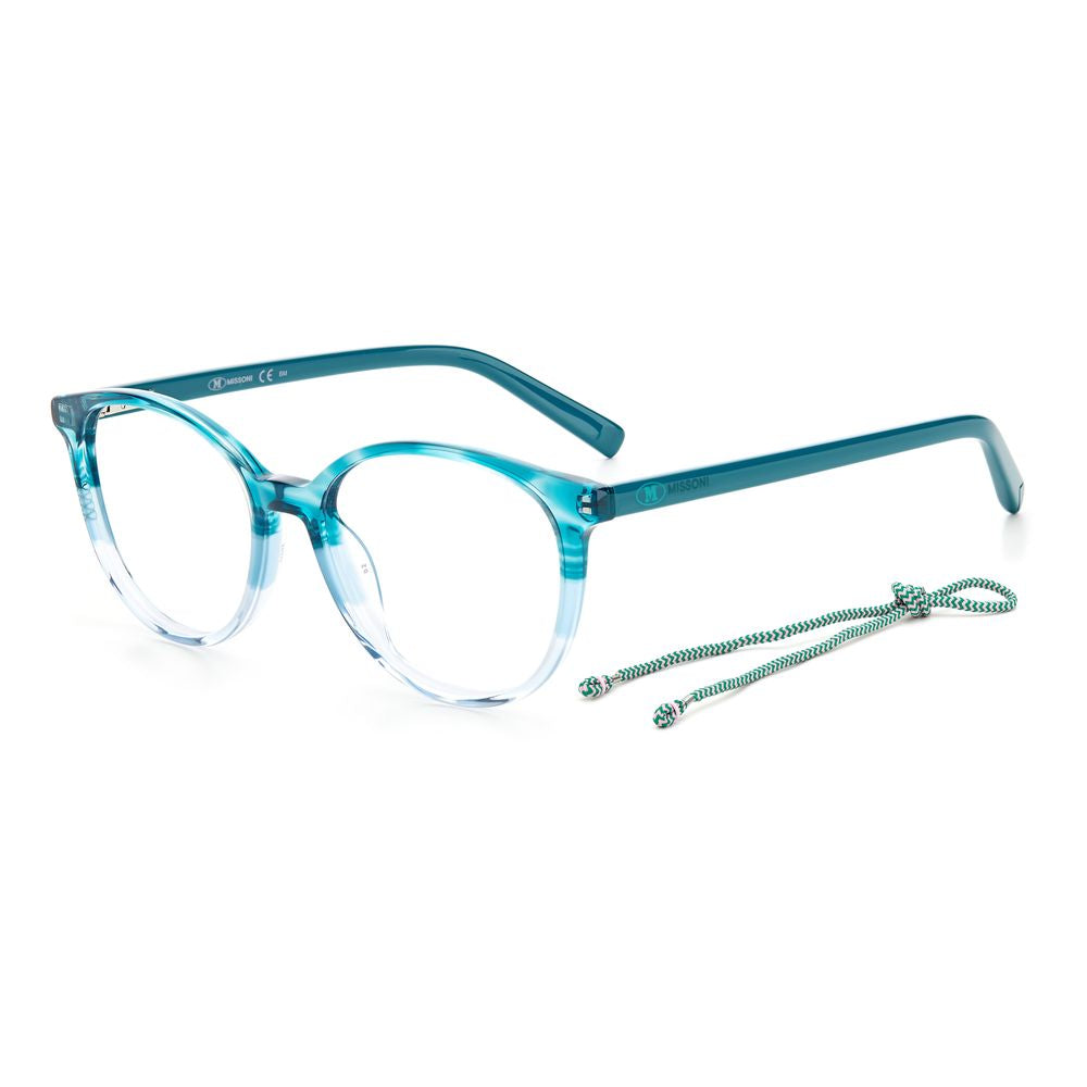 M Missoni Green Acetate Frames with matching green chain, size 51/17/140 mm, women’s glasses.