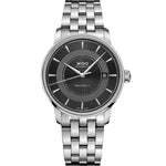 MIDO MOD. BARONCELLI wristwatch featuring a stainless steel case and bracelet, with a sapphire dial and 5 ATM water resistance, made in Switzerland.