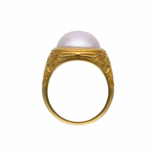 Gold ring with pearl, MAJORICA JEWELRY Mod. 17217.07.1.917.010.1, side view