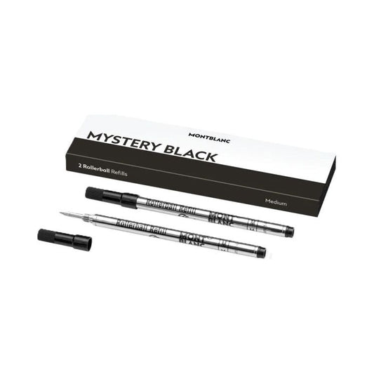 MONTBLANC Mod.  MISTERY BLACK - REFILLS  ROLLER BALL PEN - MEDIUM -2 PCS FASHION ACCESSORIES MONTBLANC Dark Slate Gray