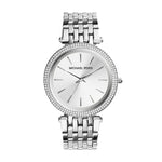 MICHAEL KORS WATCHES Mod. MK3190, silver-tone watch with crystal-accented bezel and link bracelet.