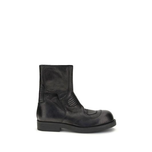 MM6 Black Leather Ankle Boots MM6