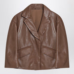 Brunello Cucinelli Brown cropped leather jacket