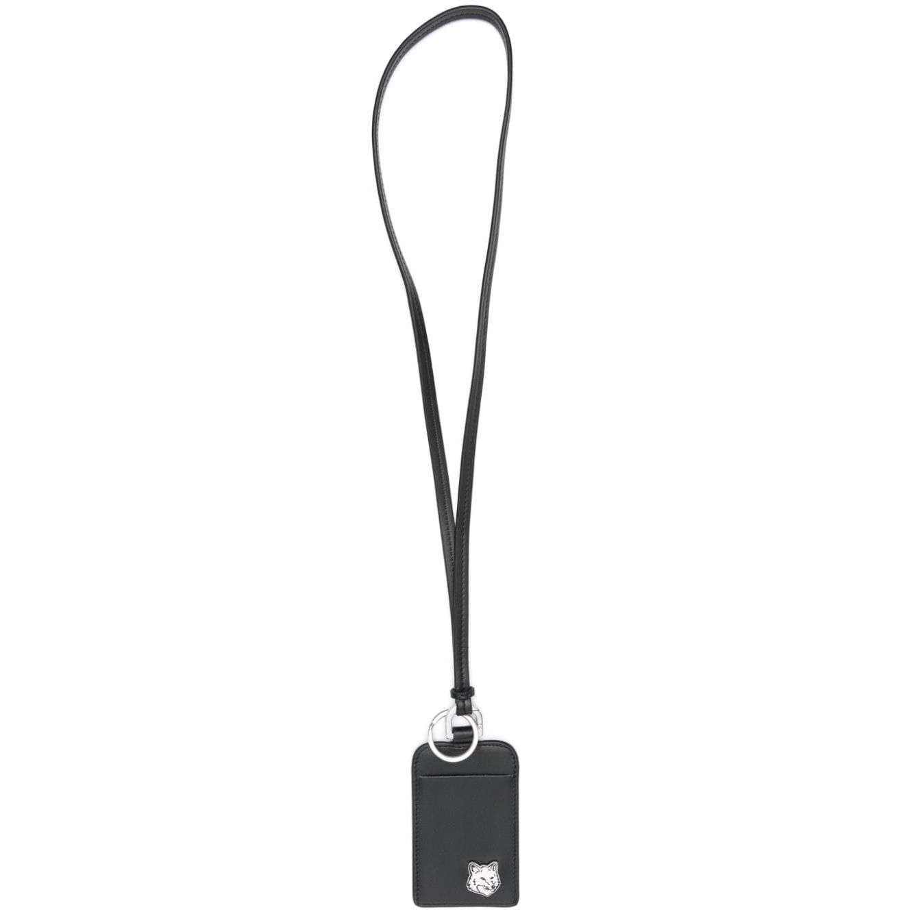 Maison Kitsuné Fox Head leather neck cardholder