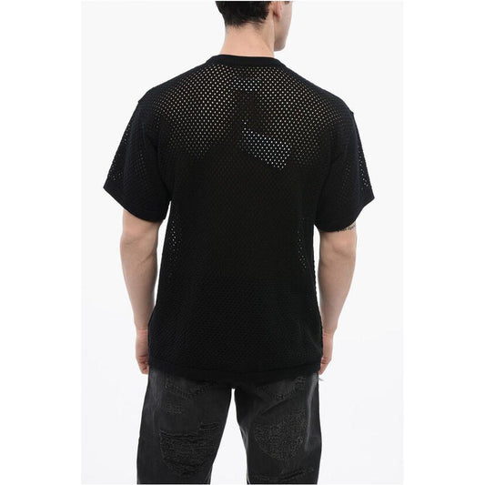 Maison Margiela Maison Margiela MM6 Crew Neck Openwork Cotton Sweater MA-P628905-M 1728,74866327712,Black,Clothing,M,Maison Margiela,Men,Men - Clothing,New with tags,Sweaters - Men - Clothing