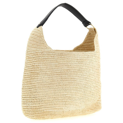 Maison Michel Beige Raffia Shoulder Bag