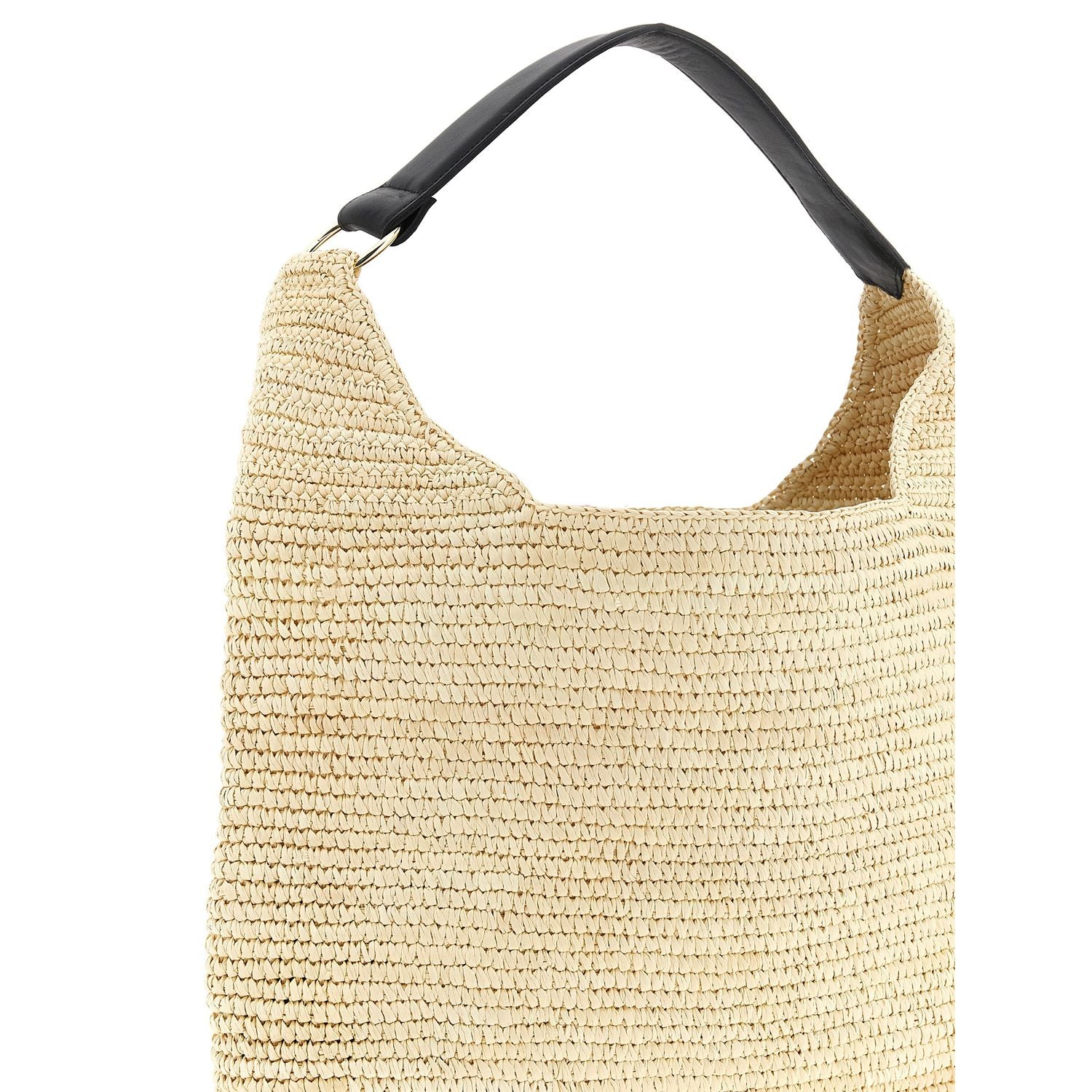 Maison Michel Beige Raffia Shoulder Bag