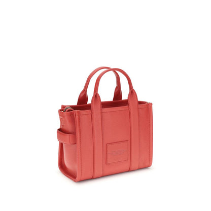 Marc Jacobs Red Calf Leather Bos Taurus Handbag with tubular handles and zip closure, small size, elegant design.