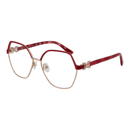 Marciano by Guess Red Metal Glasses (Frames) for women, full-rim square style with red metal frame, includes branded case.