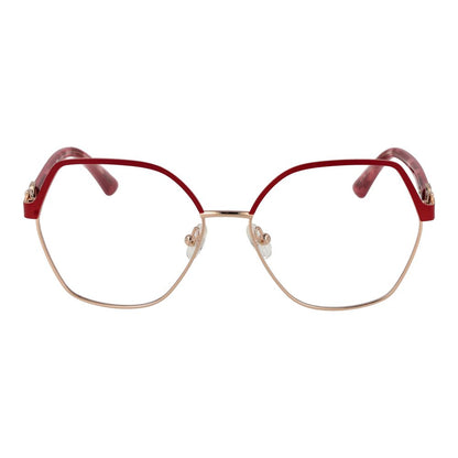 Marciano by Guess Red Metal Glasses (Frames), square full-rim design for women, featuring red metal frame and demo lenses, includes branded case.