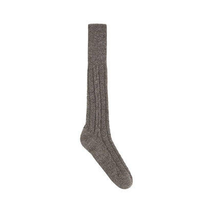Margiela Brown Wool Socks - high-quality virgin wool socks, ribbed knit for comfort and warmth, perfect for winter accessory.