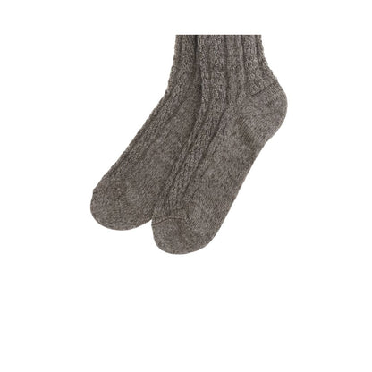 Margiela Brown Wool Socks in ribbed knit, crafted from 100% virgin wool, perfect for winter warmth and comfort.