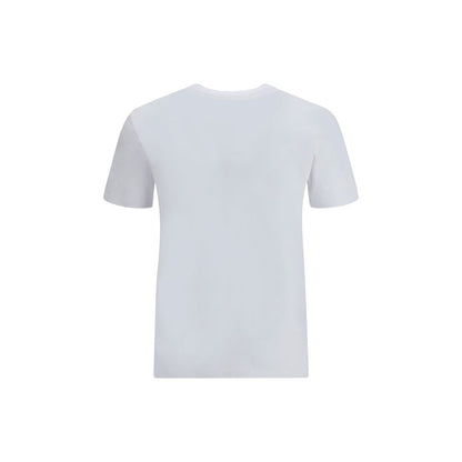 Margiela Multicolor Cotton T-Shirt showcasing the back view with ribbed crew neck, monochrome pattern, perfect for versatile style.