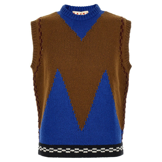 Marni Multicolor Wool Sleeveles Sweater