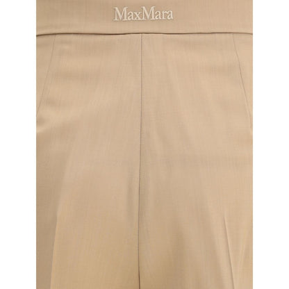 Max Mara Beige Fleece Wool Casual Pants