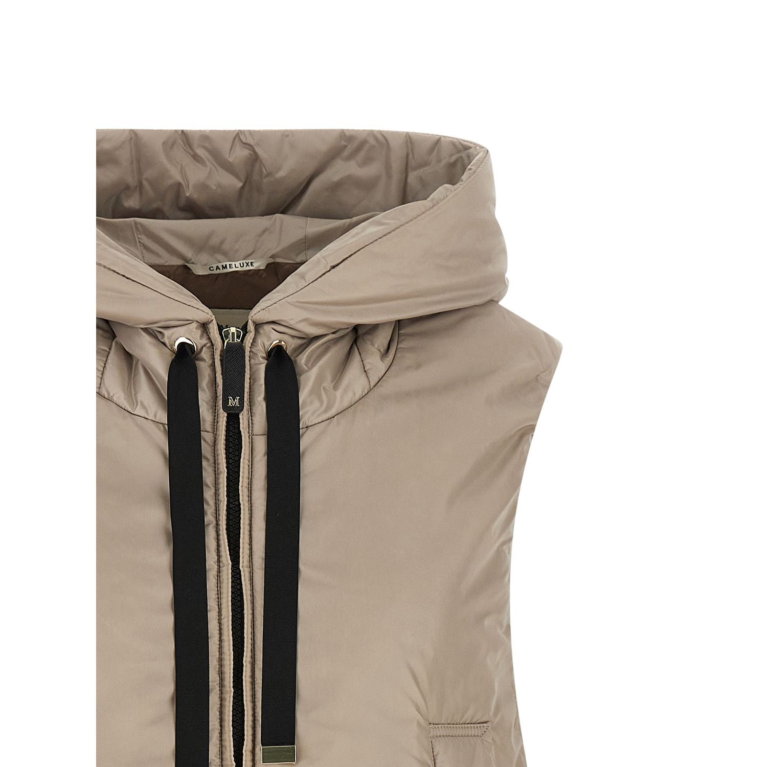 Max Mara Beige Polyester Sleeveless Jacket