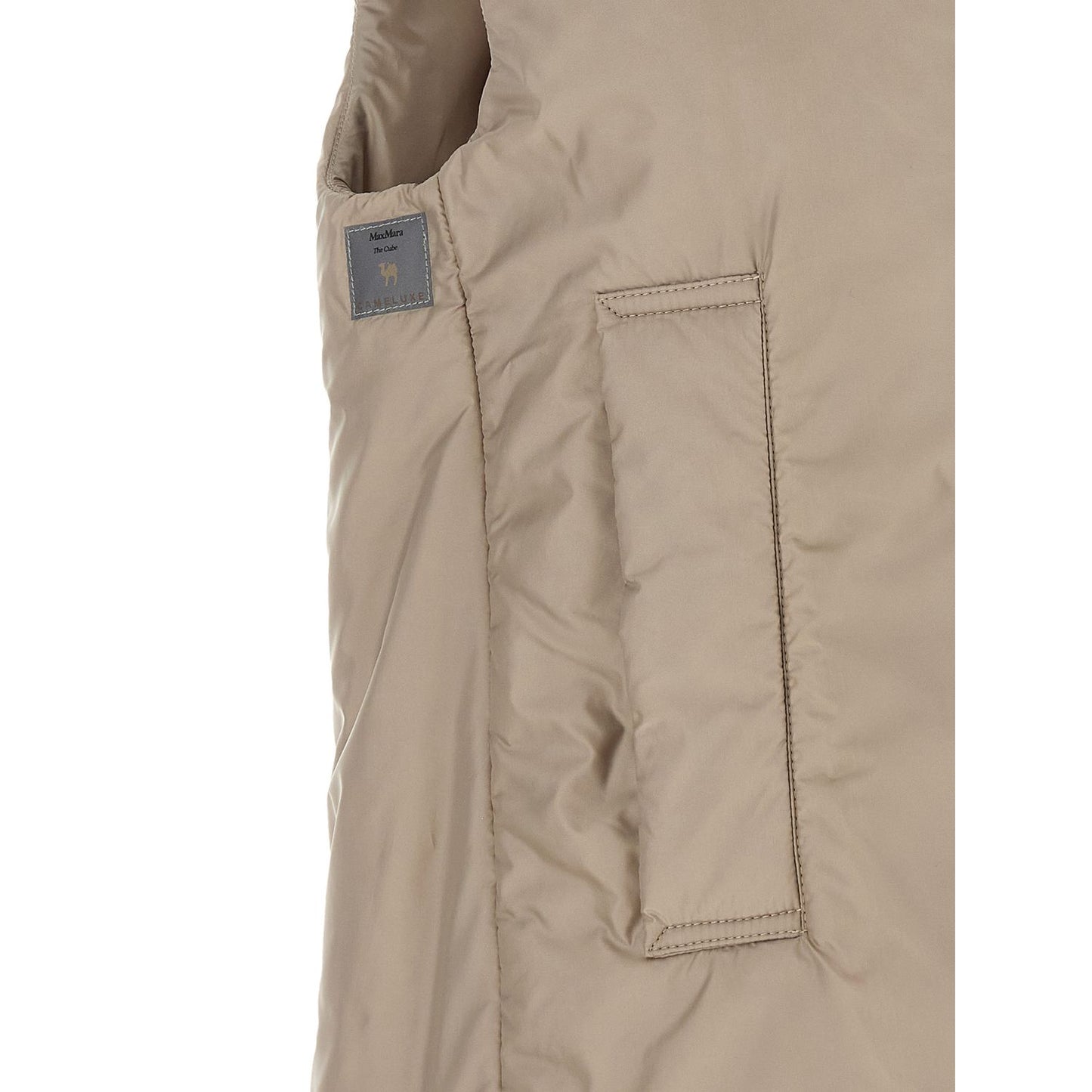 Max Mara Beige Polyester Sleeveless Jacket