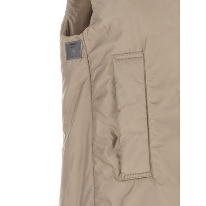 Max Mara Beige Polyester Sleeveless Jacket
