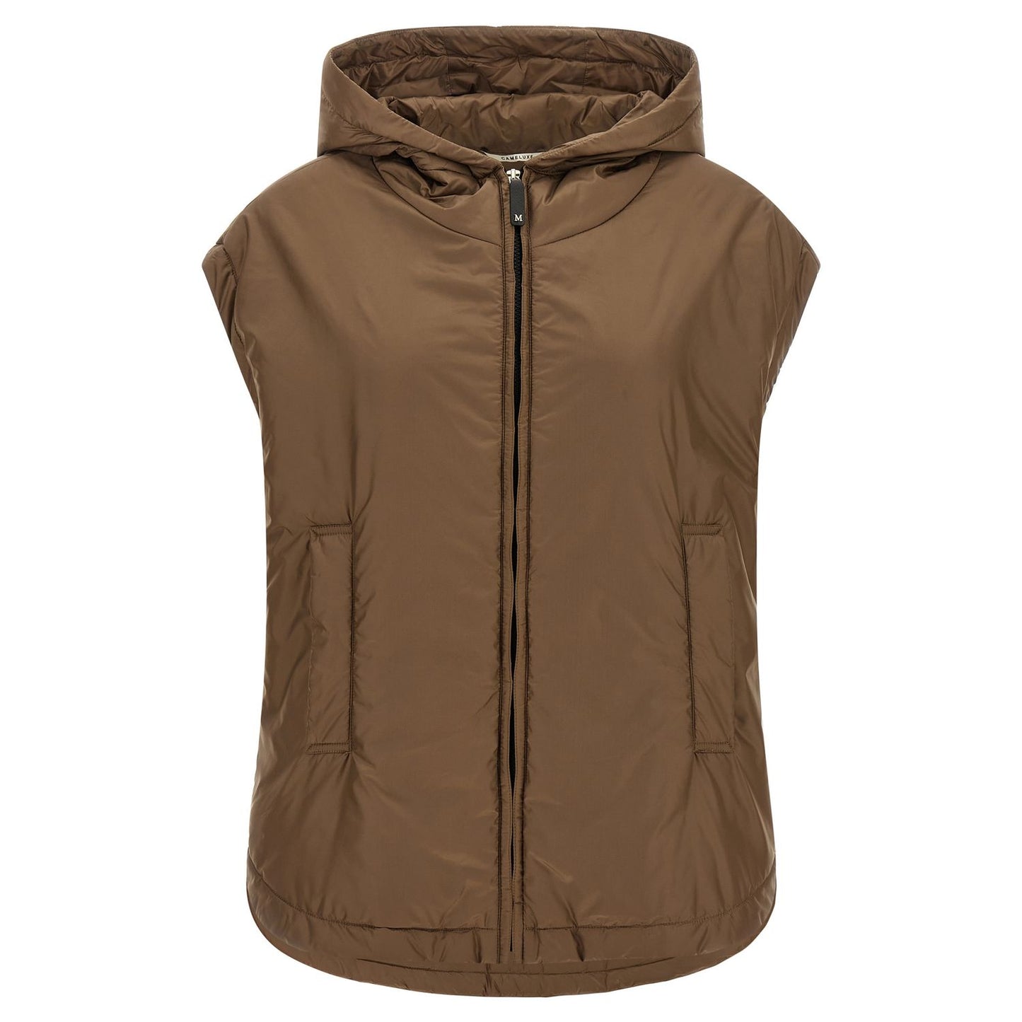 Max Mara Brown Polyester Sleeveless Jacket
