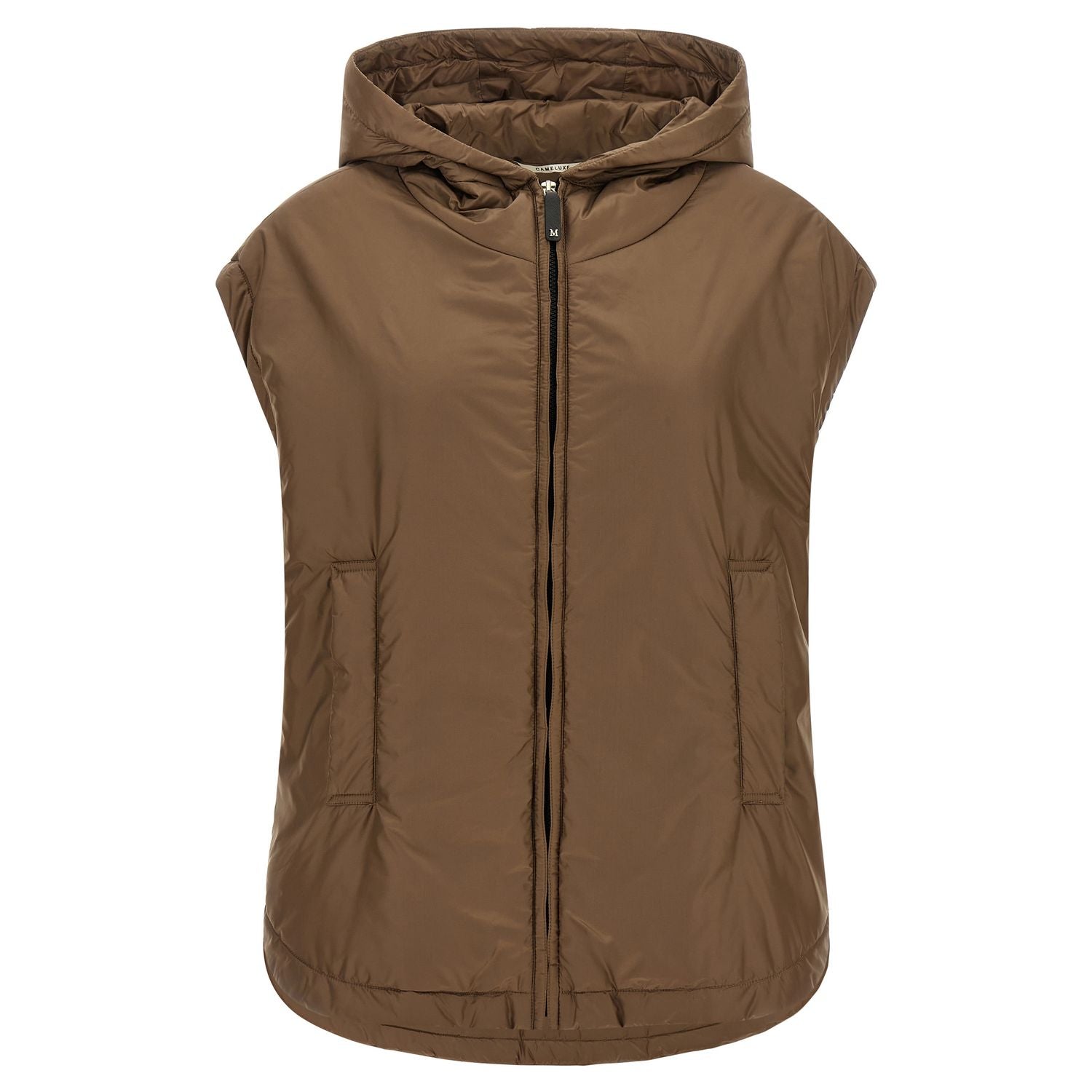 Max Mara Brown Polyester Sleeveless Jacket