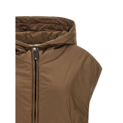 Max Mara Brown Polyester Sleeveless Jacket