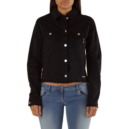 Met Black Cotton Denim Jacket 1728,67400106144,Black,Clothing,Denim Jackets - Jackets & Coats - Clothing,Jackets & Coats - Clothing,Met,New with tags,Women,XS