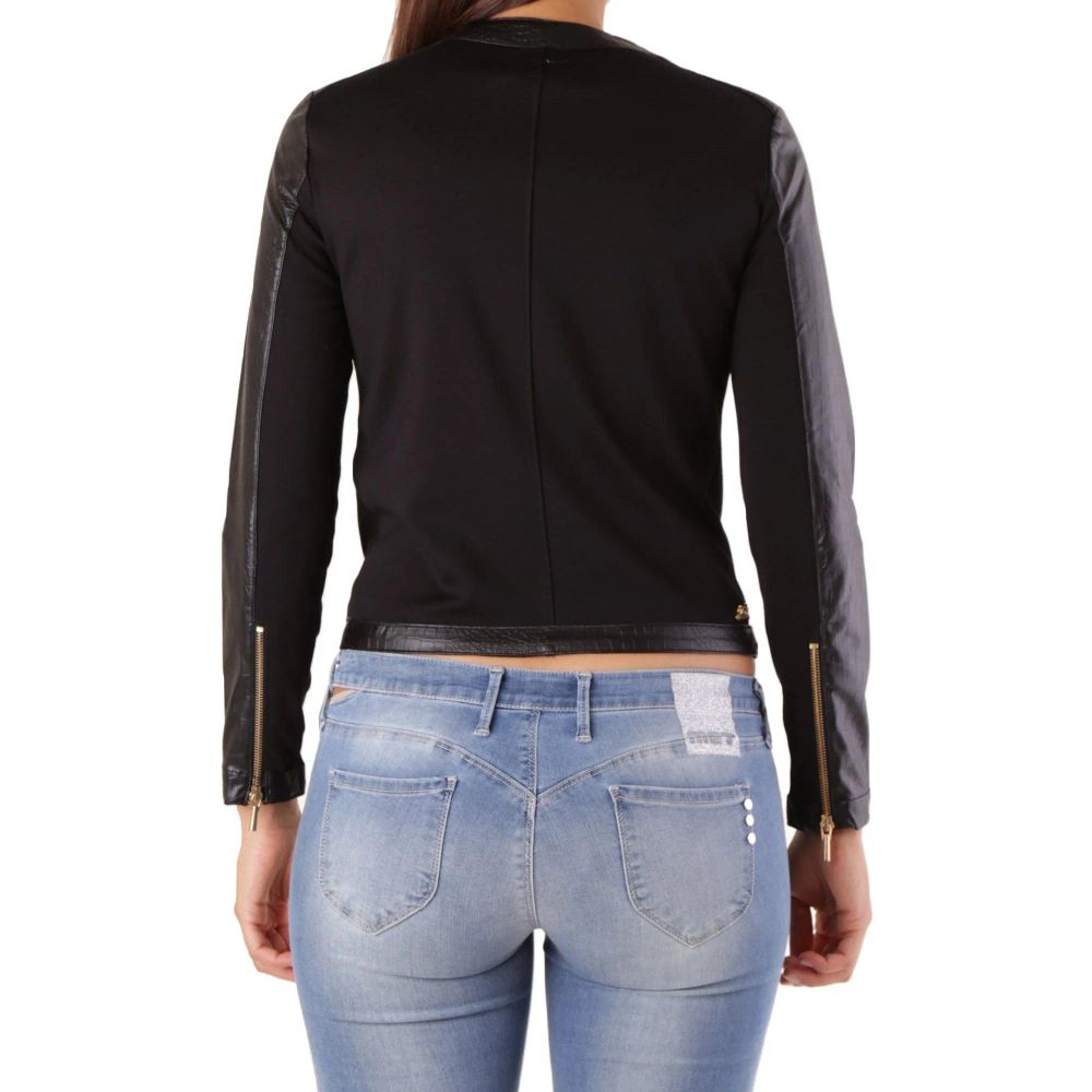 Met Black Viscose Biker Jacket 1728,67400106144,Biker Jackets - Jackets & Coats - Clothing,Black,Clothing,Jackets & Coats - Clothing,Met,New with tags,Women,XS