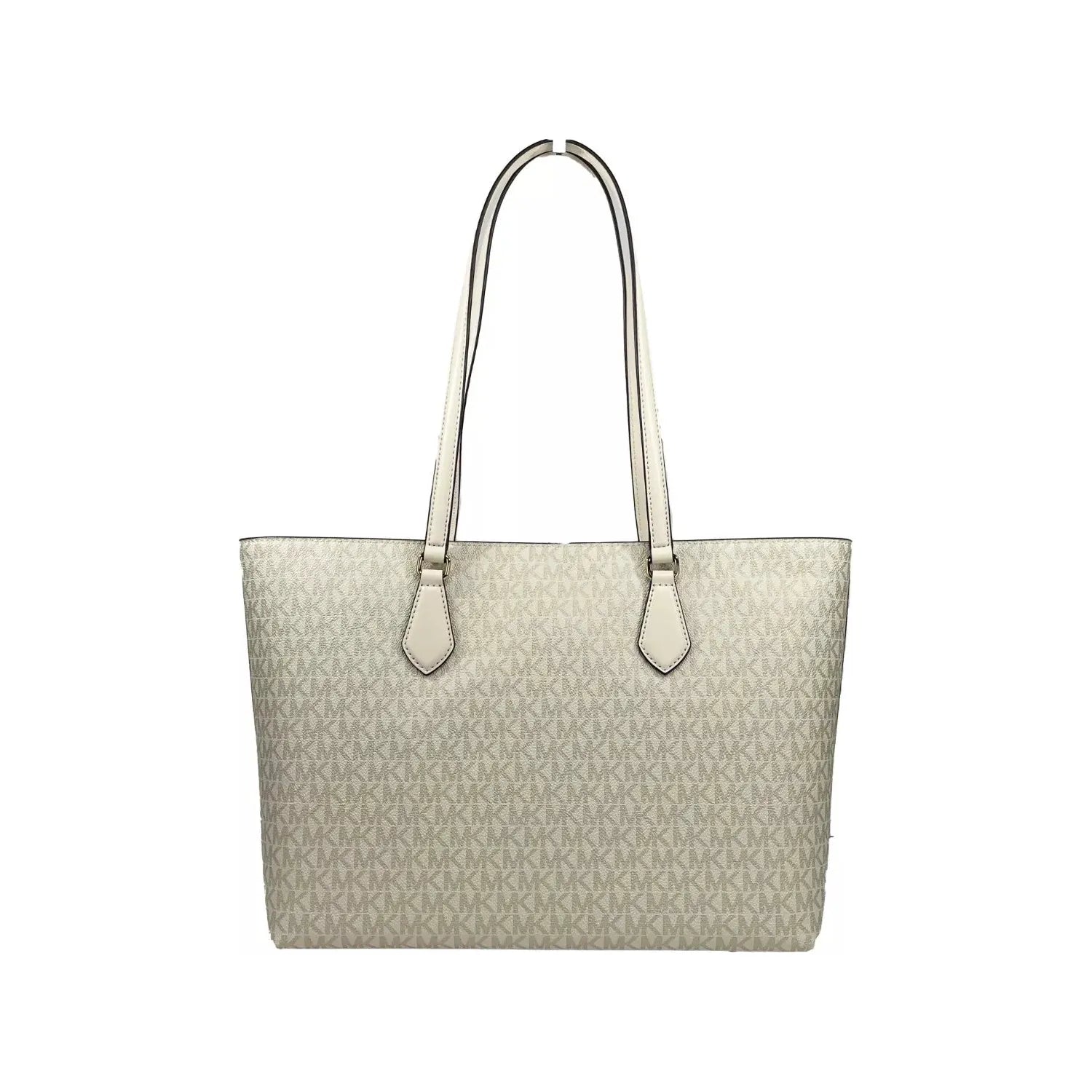 Front view with bag zipped and handles upright.