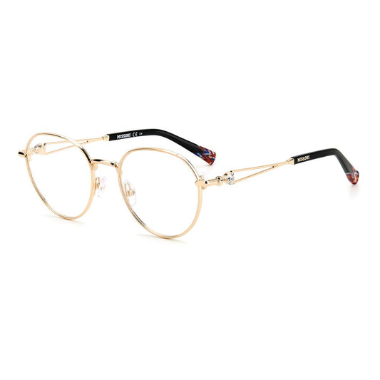 Missoni Gold Metal Frames, women's glasses MIS-0077-J5G, gold color, metal material, size 49/18/140 mm