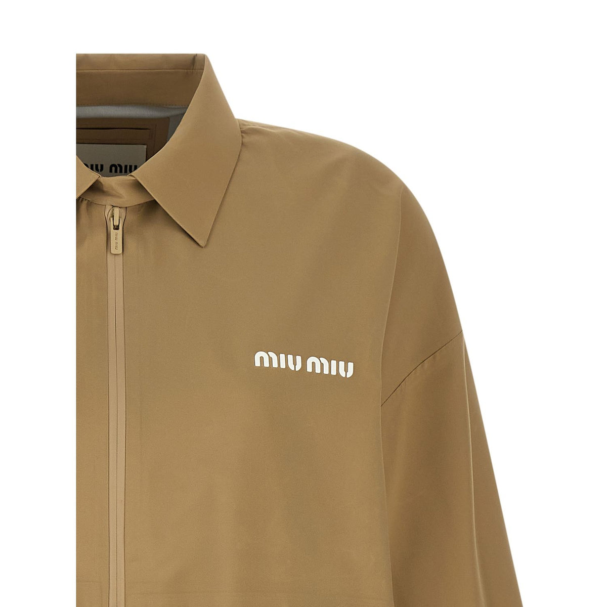 Miu Miu Beige Recycled Polyester Shell Jacket