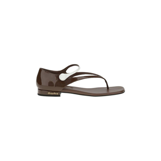 Miu Miu Miu Miu Thong Sandals MI-5Y468EF01006EF0SWS-EU38/US8 1728,72470364320,Brown,EU38/US8,Miu Miu,New with tags,Sandals - Women - Shoes,Women