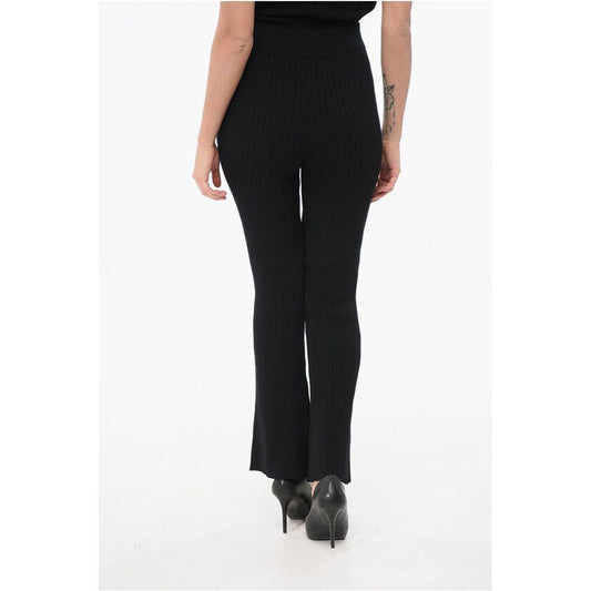 Moncler Moncler Ribbed Bootcut Leggings with Zipped Ankles MO-P628923-L 1728,74866327712,Black,Clothing,L,Moncler,New with tags,Women,Women - Clothing