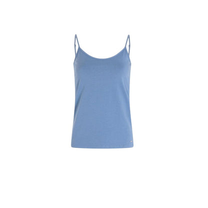Morgan De Toi Blue Cotton Tank Tops