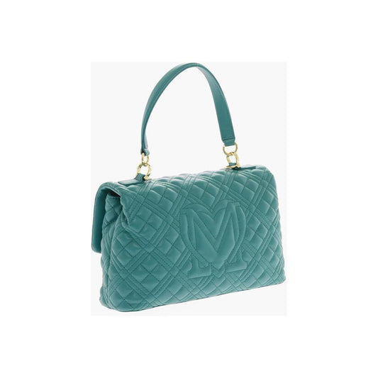 Moschino Moschino LOVE Faux Leather Quilted Bag with Magnetic Closure MOP483419GD 1728,74866327712,Bags,Green,Moschino,New with tags,Tote Bags - Women - Bags,Women,Women - Bags