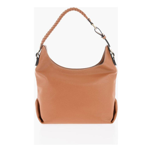Moschino Moschino LOVE Faux Leather Shoulder Bag with Braided Handle MOP490737GD 1728,74866327712,Bags,Brown,Moschino,New with tags,Shoulder Bags - Women - Bags,Women,Women - Bags