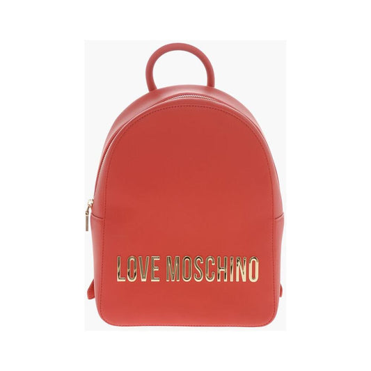 Moschino Moschino LOVE MOSCHINO Faux Leather Backpack with Lettering Logo MOP554737GD 1728,74866327712,Backpacks - Women - Bags,Bags,Moschino,New with tags,Red,Women,Women - Bags