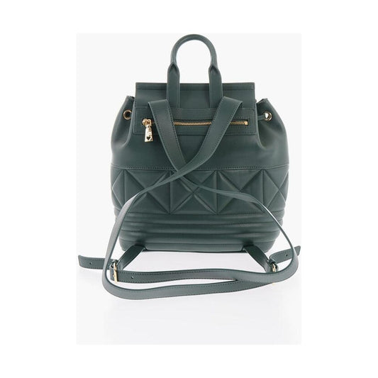 Moschino Moschino LOVE Quilted Faux Leather Backpack with Metal Golden Logo MOP490452GD 1728,74866327712,Backpacks - Women - Bags,Bags,Green,Moschino,New with tags,Women,Women - Bags