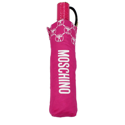 Moschino Pink Polyester Umbrella with logo design, casual style with snap closure, MPN 8936OPENCLOSEJ, fuchsia color.