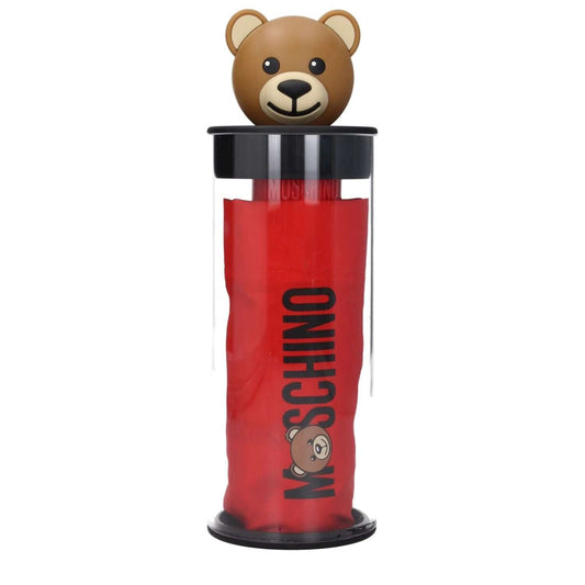 Moschino Red Polyester Umbrella with bear handle and logo, casual style, bright red, item code F81737, MPN 8430SUPERMINIC.