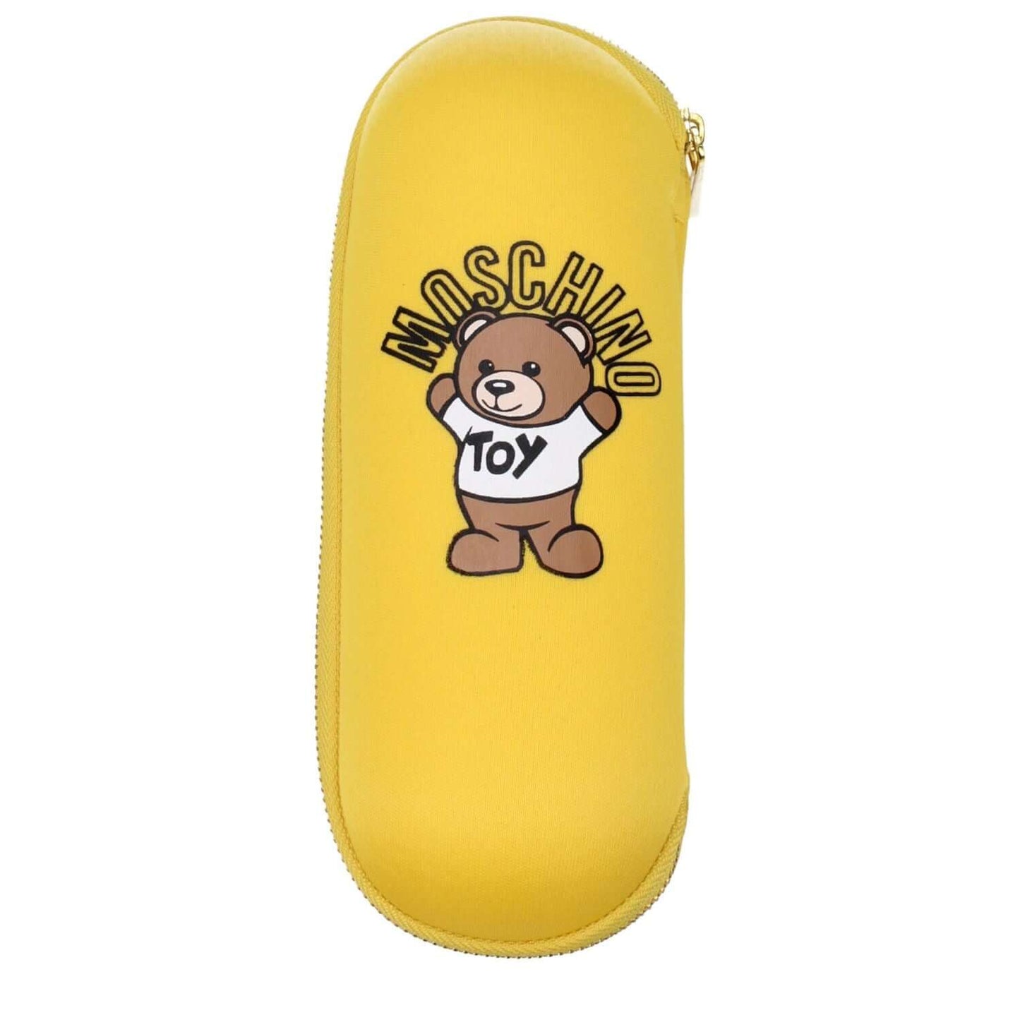 Moschino Yellow Polyester Umbrella case featuring logo and bear design, style casual. Product code F81733.