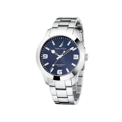 NAUTICA Mod. NAPPBF201 Gent Quartz Analog Watch, 42mm Case, 10 ATM Water Resistant, Bracelet, Mineral Dial, Official Box